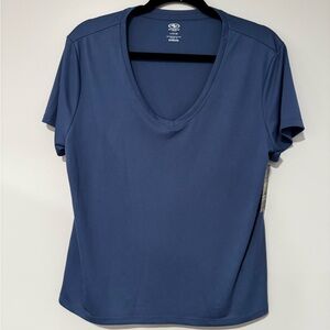 3 for $10 Athletic Works Driworks V Neck Short Sleeve Top Blue Large NWT New